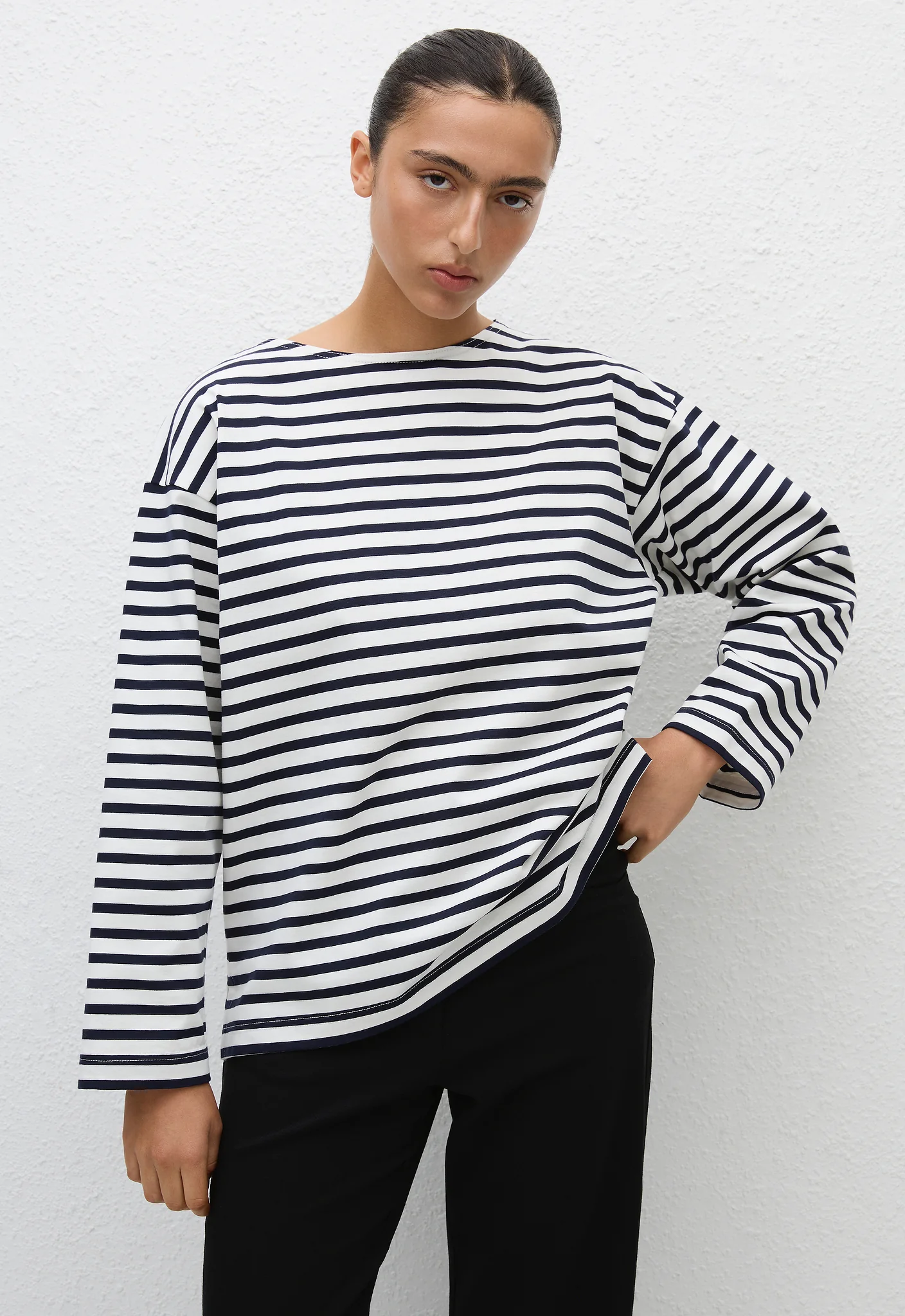 Breton Stripe Tee - Navy/White - Image 3