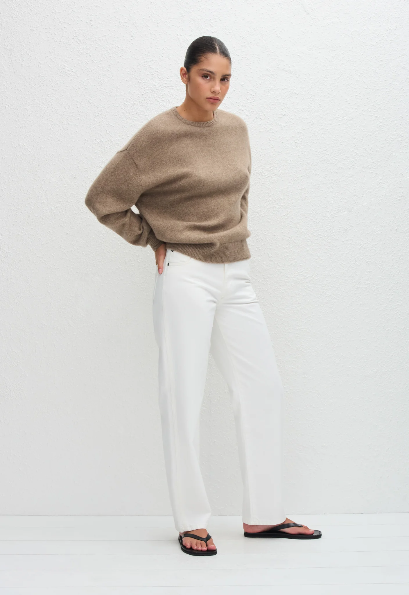 Cashmere Crew Sweater - Wheat - Image 3