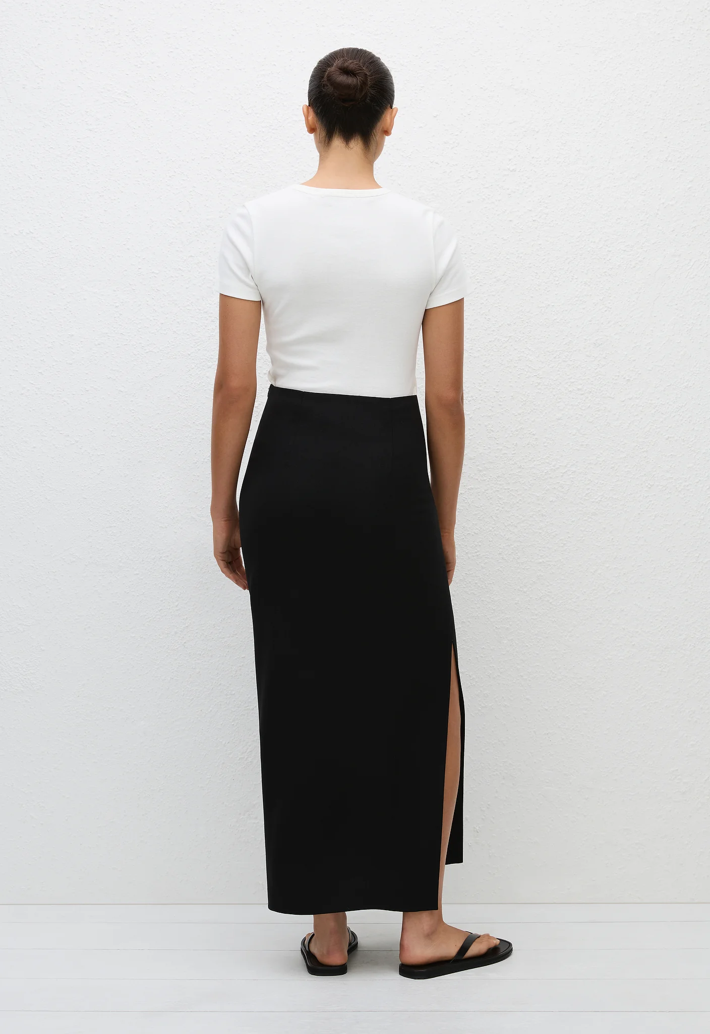 Crepe Column Skirt - Black - Image 3