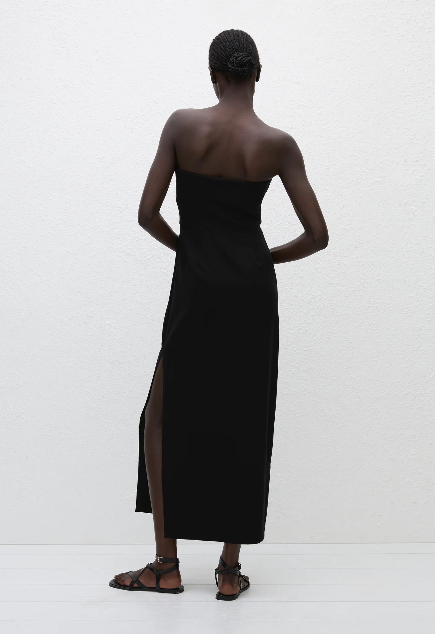 Crepe Strapless Dress - Black - Image 4