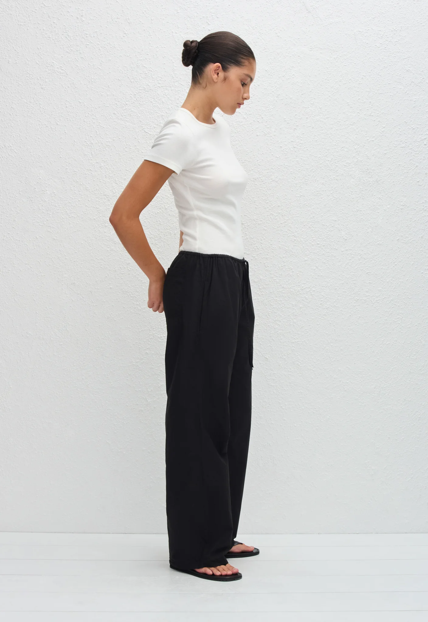 Drawcord Pant - Black - Image 3