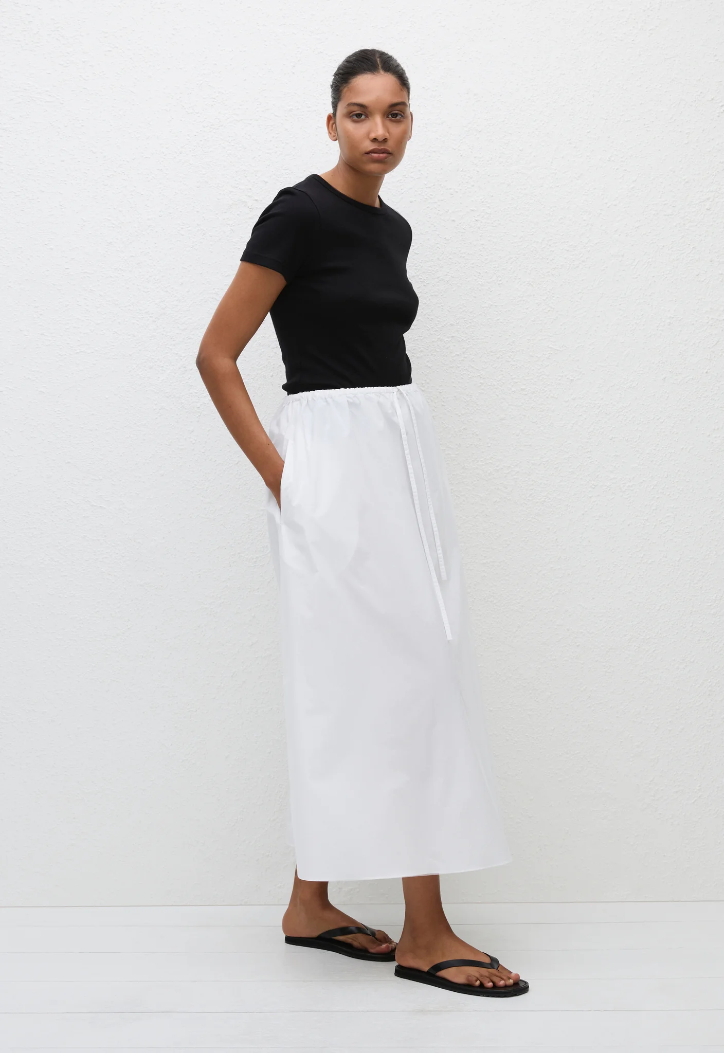 Drawcord Skirt - White - Image 3