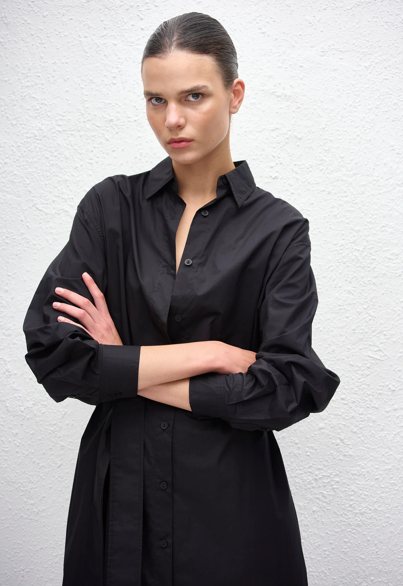 Everyday Shirt Dress - Black - Image 3