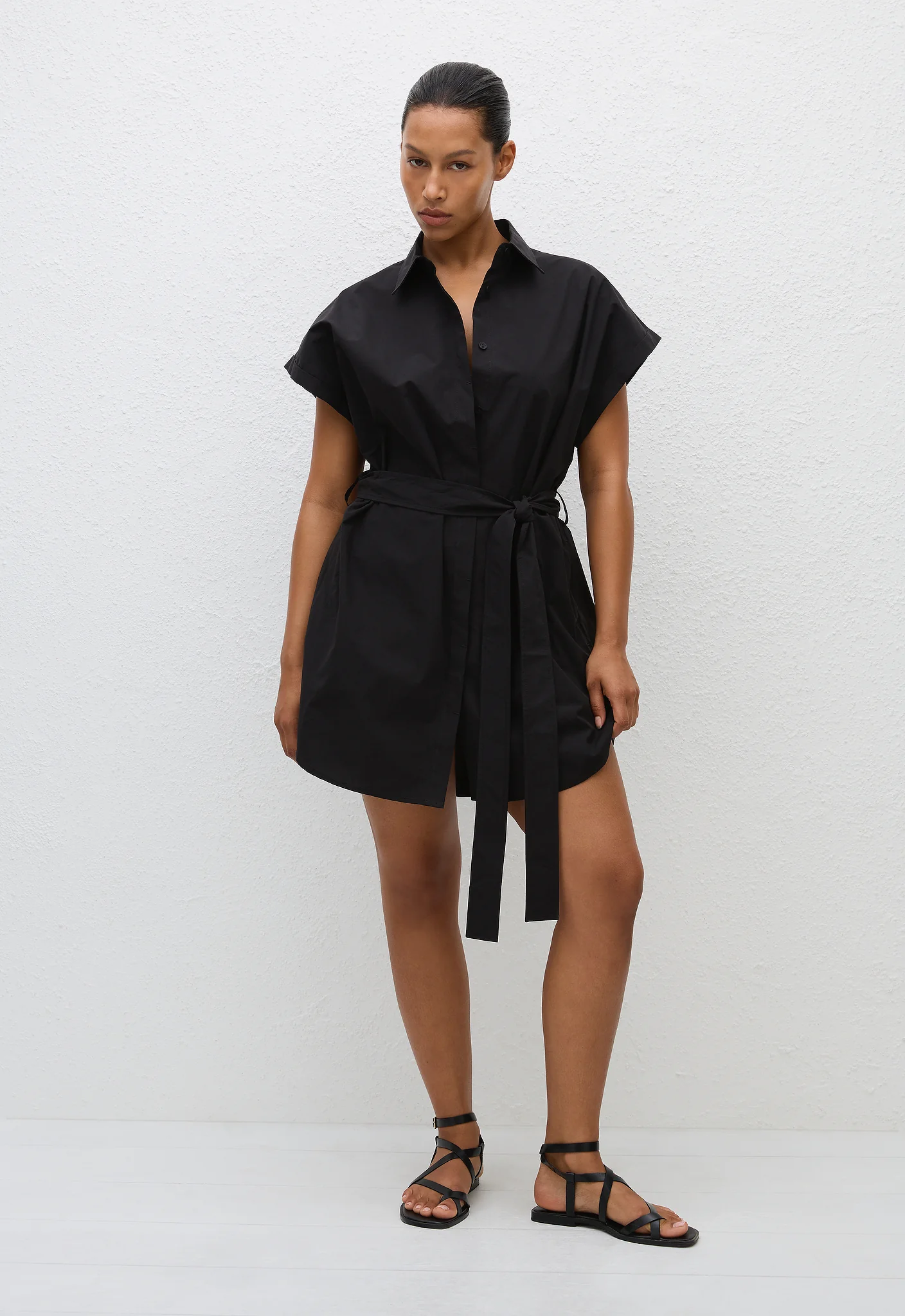 Mini Shirt Dress - Black - Image 3