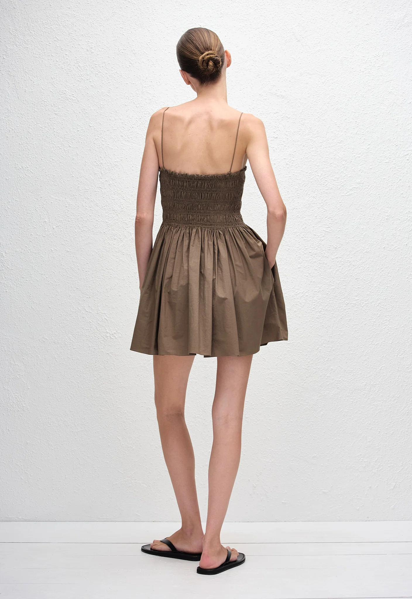 Shirred Bodice Mini Dress - Birch - Image 3