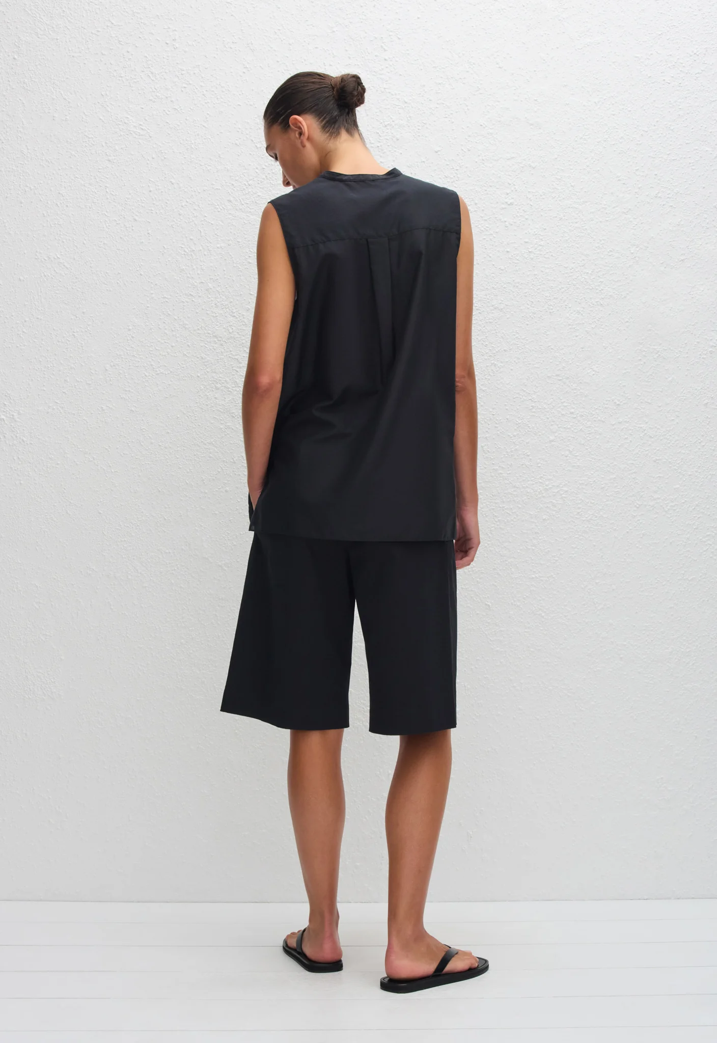 Sleeveless Pintuck Tunic - Black - Image 4