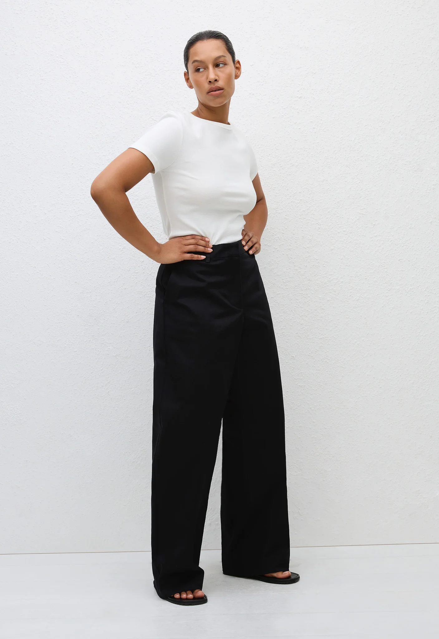 Straight Twill Trouser - Black - Image 3