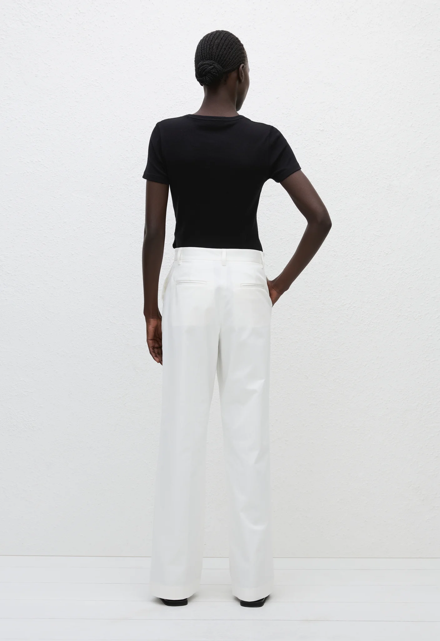 Straight Twill Trouser - Chalk - Image 4
