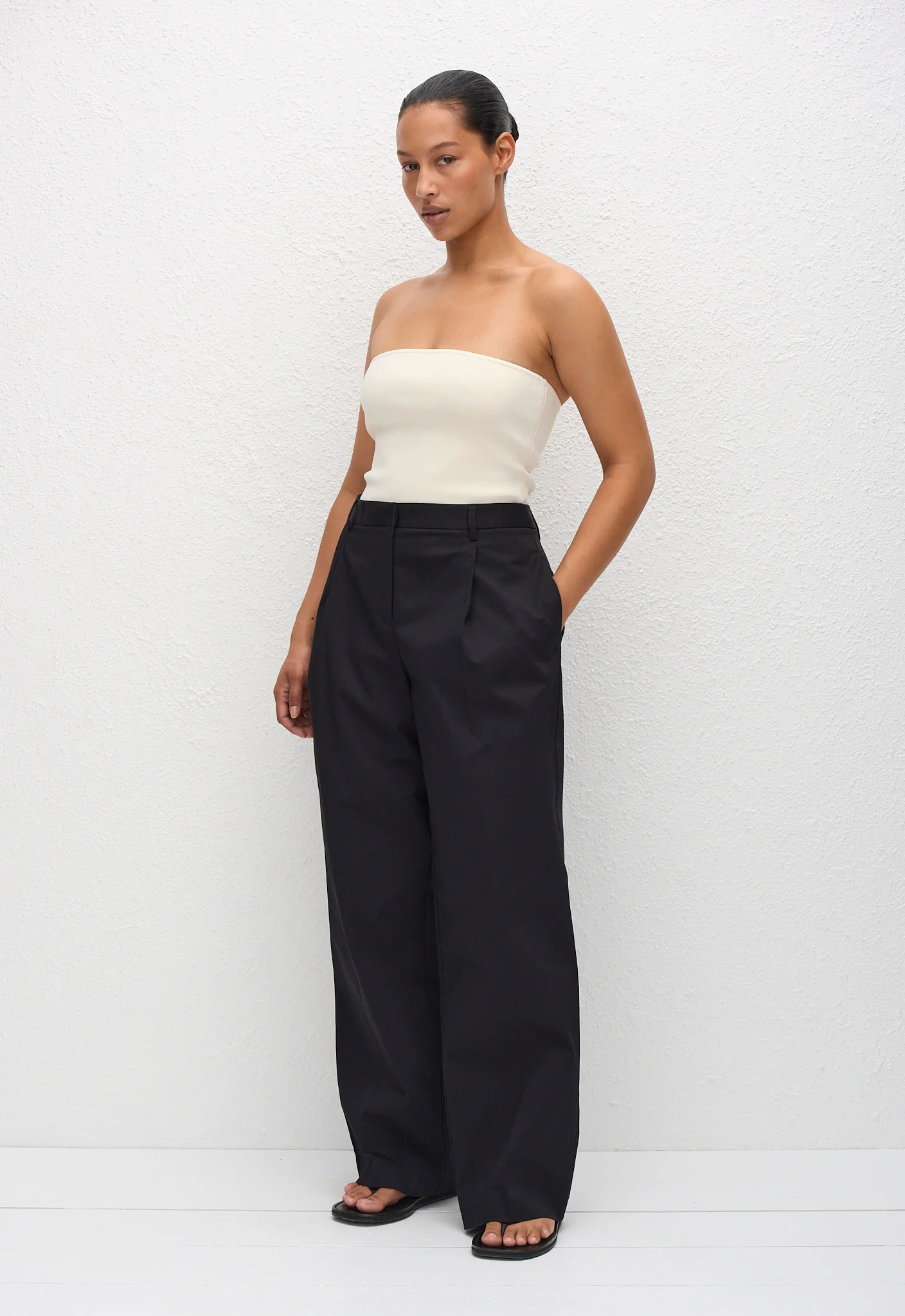 Strapless Knit Top - Ecru - Image 3