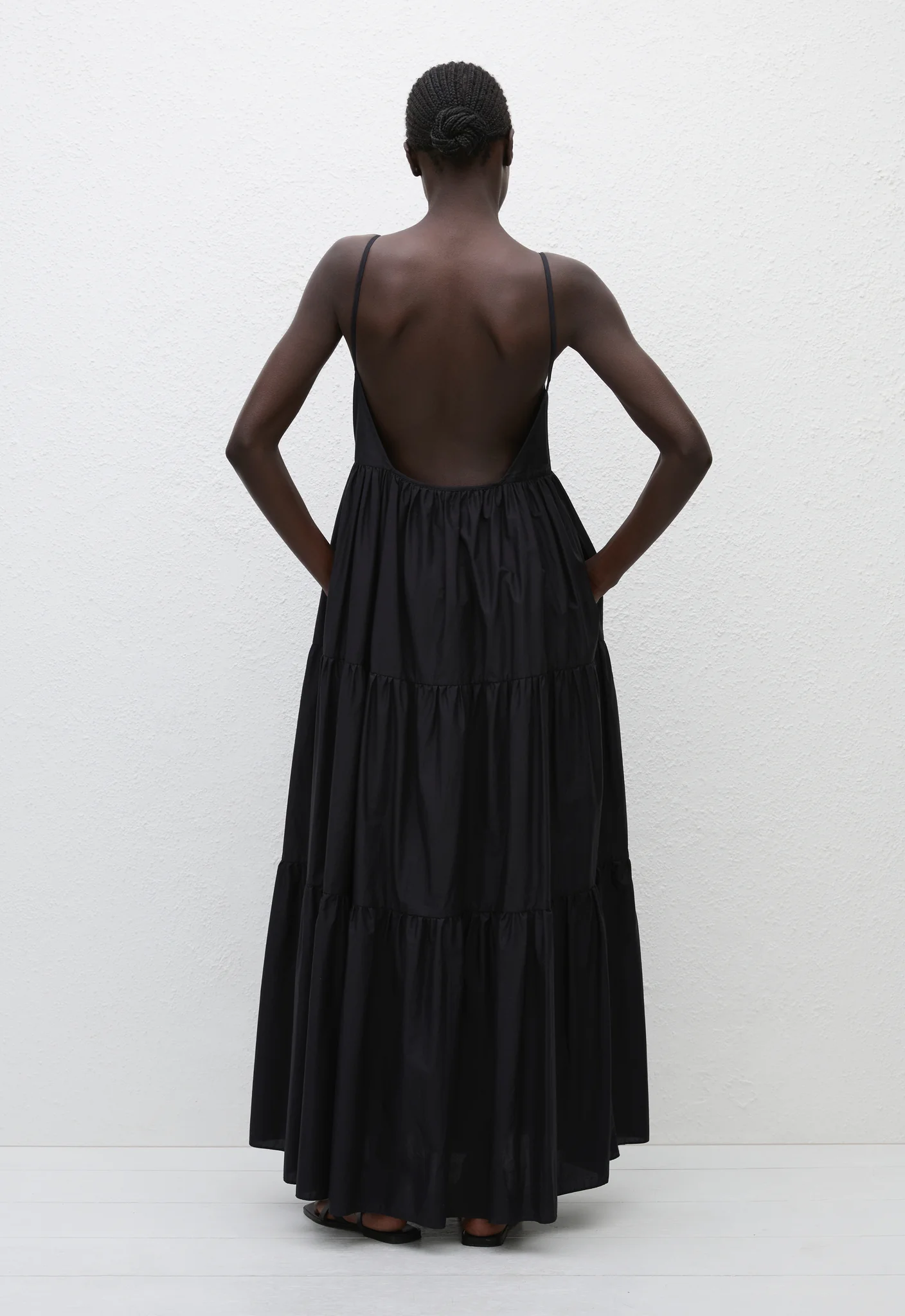 Tiered Low Back Sundress - Black - Image 4